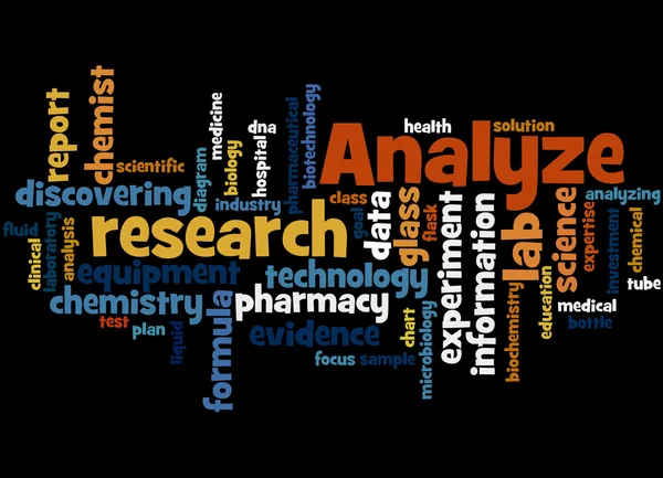 Analysera, word cloud begrepp 7 — Stockfoto