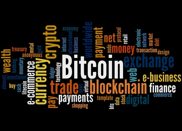 Bitcoin, concepto de nube de palabras 9 — Foto de Stock