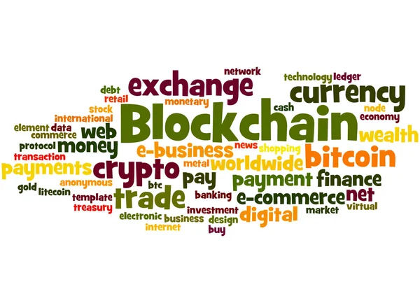 Blockchain, concepto de nube de palabras 2 —  Fotos de Stock