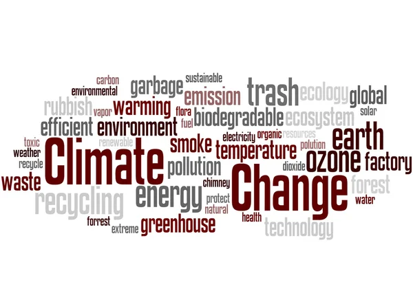 Klimatförändringar, ordet cloud koncept — Stockfoto
