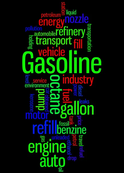 Gasolina, concepto de nube de palabras 9 —  Fotos de Stock