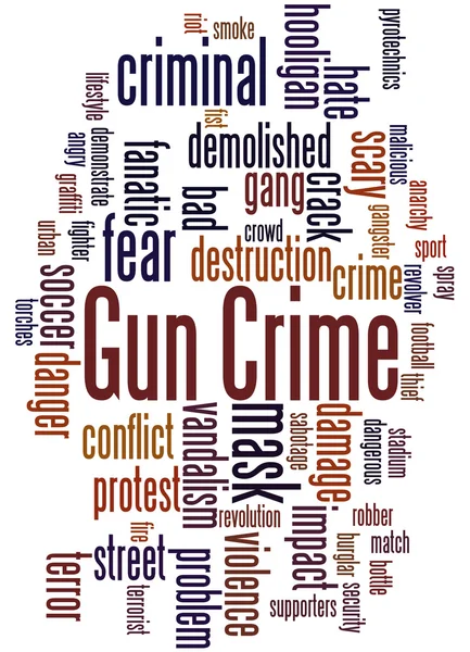 Gun bűnözés, szó felhő fogalmát 8 — Stock Fotó