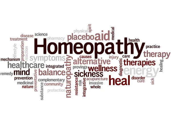 Homeopati, kelime bulutu kavramı — Stok fotoğraf