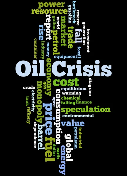 Oljekrisen, ordet cloud koncept 9 — Stockfoto