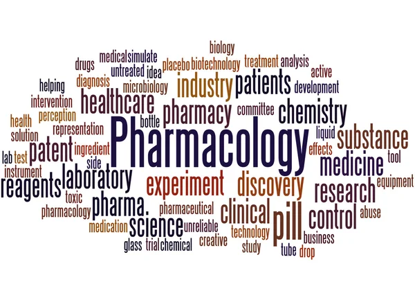 Farmakológia, szó felhő koncepció 2 — Stock Fotó