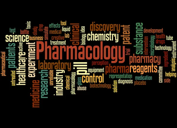 Farmakológia, szó felhő fogalmát 5 — Stock Fotó