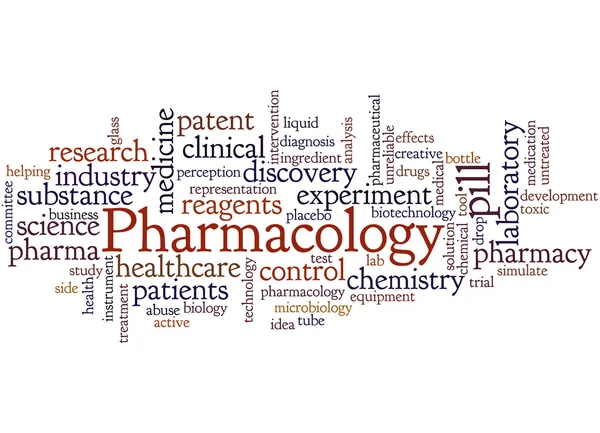Farmakológia, szó felhő fogalmát 7 — Stock Fotó