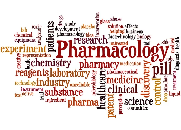 Farmakológia, szó felhő fogalmát 9 — Stock Fotó