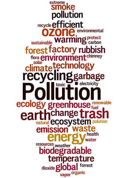 Föroreningar, ordet cloud koncept 3 — Stockfoto