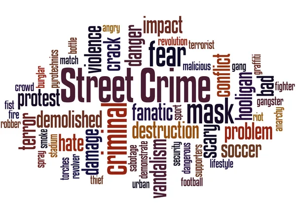 Уличная преступность, концепция облака слов 3 — стоковое фото