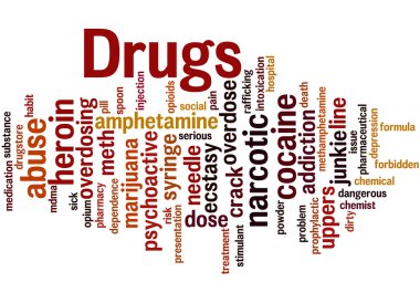 Drugs, word cloud concept clipart