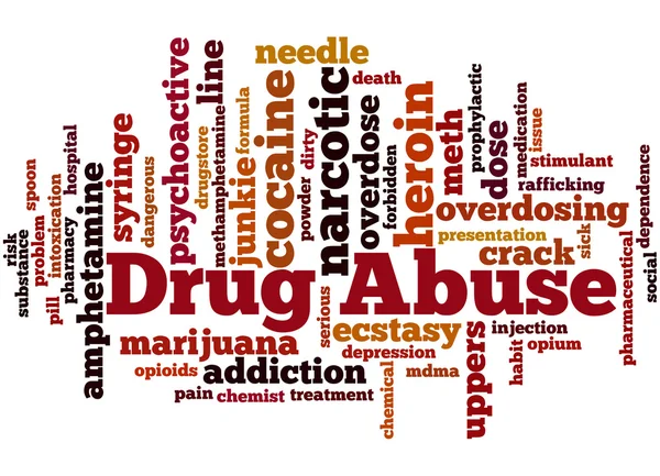 Drogenmissbrauch, Word Cloud Konzept 3 — Stockfoto