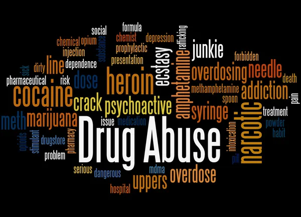 Drogenmissbrauch, Word Cloud Konzept 6 — Stockfoto
