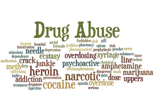 Drugsmisbruik, word cloud concept 7 — Stockfoto