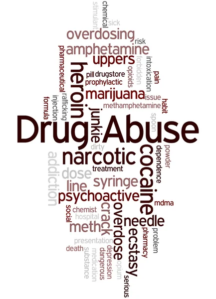 Drugsmisbruik, word cloud concept — Stockfoto