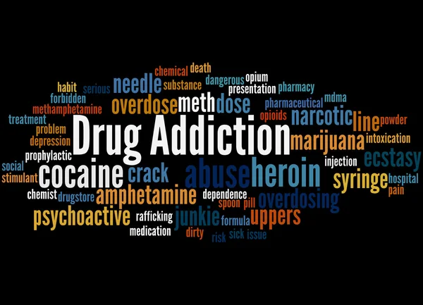 Drogadicción, concepto de nube de palabras 2 — Foto de Stock