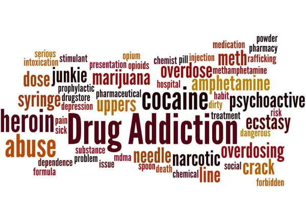 Drogadicción, concepto de nube de palabras 3 — Foto de Stock