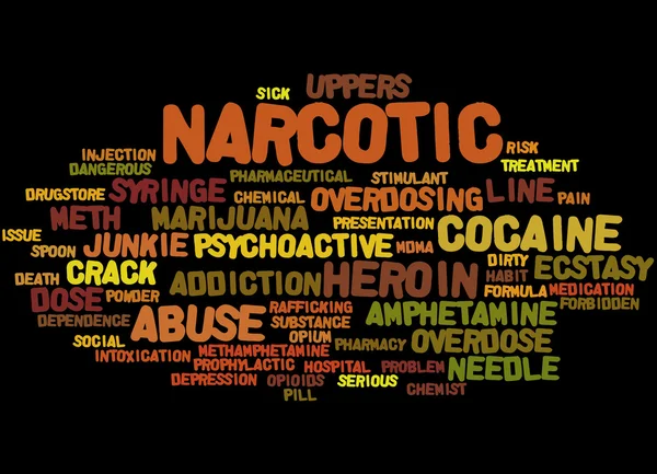 Narkotika, ordet cloud koncept — Stockfoto