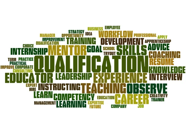 Qualification, word cloud concept 3 — Stock Photo, Image