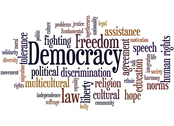 Democracia, concepto de nube de palabras 3 —  Fotos de Stock