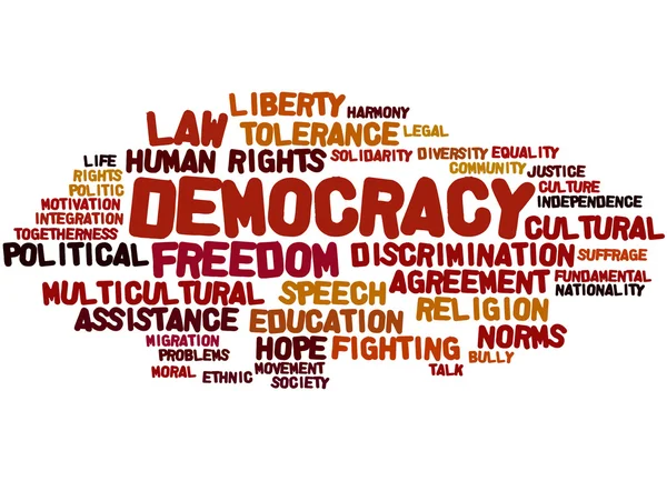 Democracia, conceito de nuvem de palavras 5 — Fotografia de Stock