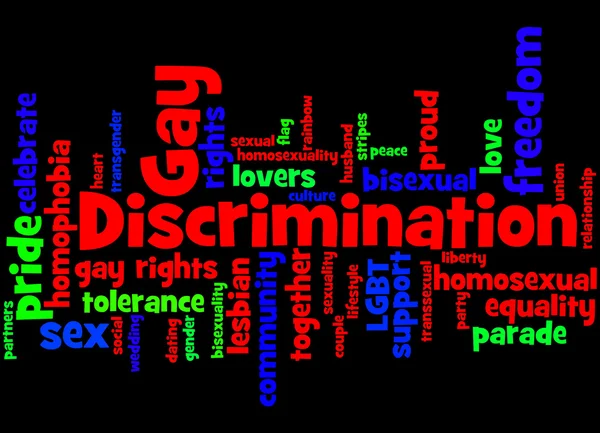 Дискриминация геев, концепция облака слов 2 — стоковое фото