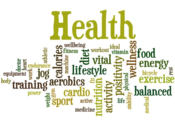 Gezondheid, word cloud concept — Stockfoto