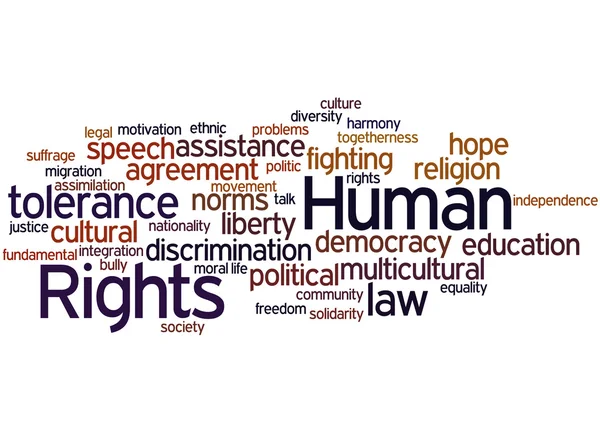 Direitos Humanos, conceito de nuvem de palavras 3 — Fotografia de Stock