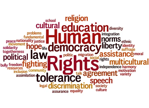 Direitos humanos, conceito de nuvem de palavras 5 — Fotografia de Stock
