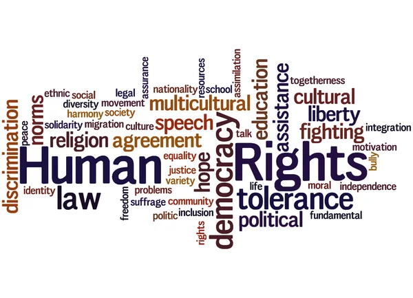 Emberi jogok, szó felhő fogalmát 8 — Stock Fotó