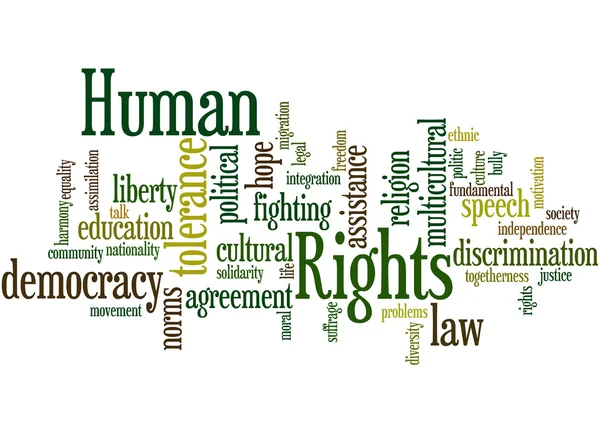 Τα ανθρώπινα δικαιώματα, λέξη έννοια σύννεφο 9 — Φωτογραφία Αρχείου