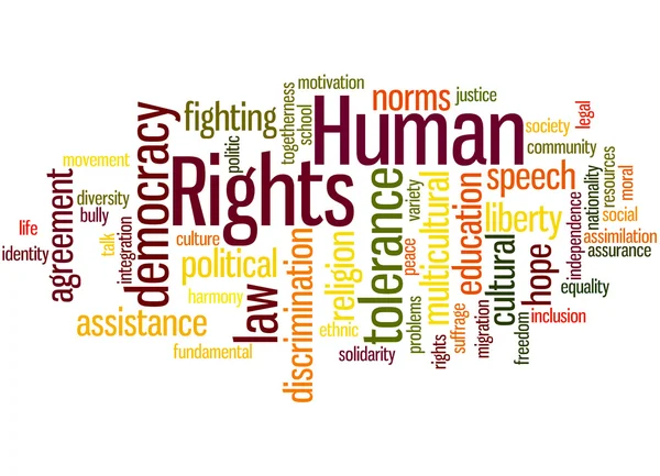 Τα ανθρώπινα δικαιώματα, σύννεφο λέξη έννοια 7 — Φωτογραφία Αρχείου