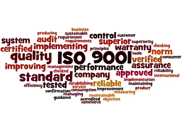 ISO 9001, słowo cloud koncepcja 2 — Zdjęcie stockowe
