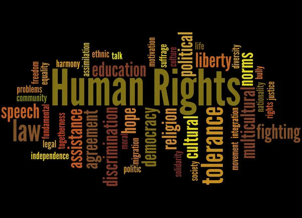 Τα ανθρώπινα δικαιώματα, λέξη έννοια σύννεφο — Φωτογραφία Αρχείου