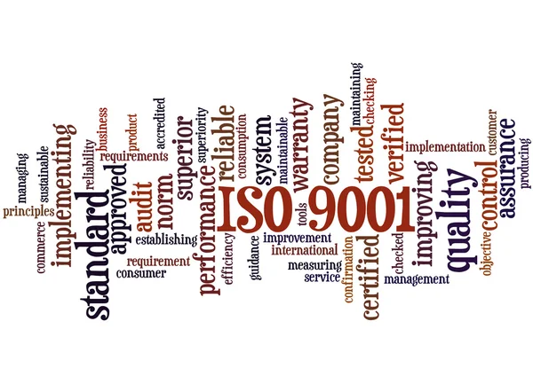 ISO 9001, slovo mrak koncepce 4 — Stock fotografie