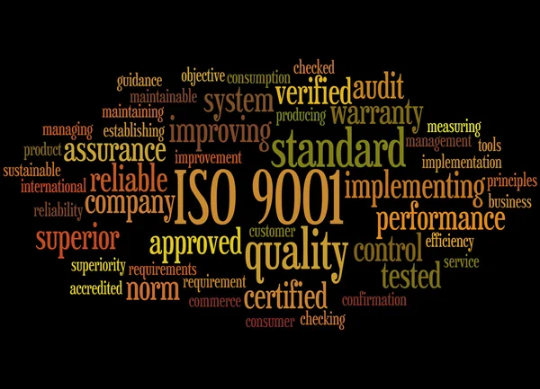 ISO 9001, concepto de nube de palabras 7 — Foto de Stock