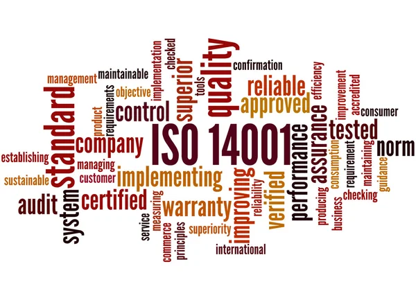 ISO 14001, słowo cloud koncepcja 2 — Zdjęcie stockowe