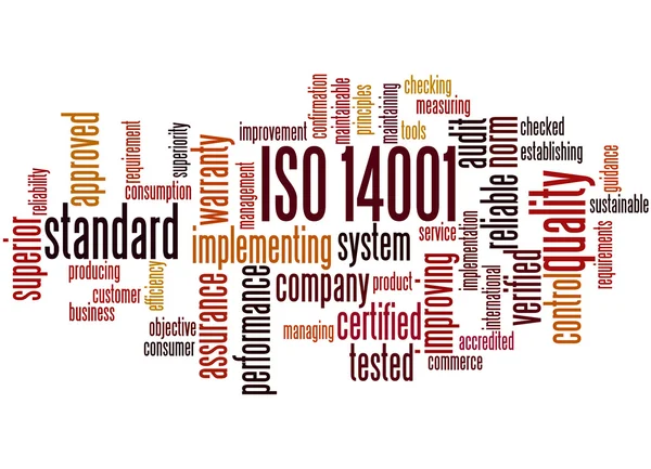 ISO 14001, ordet cloud koncept — Stockfoto