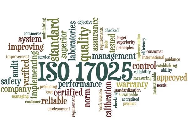ISO 17025, concepto de nube de palabras 5 — Foto de Stock