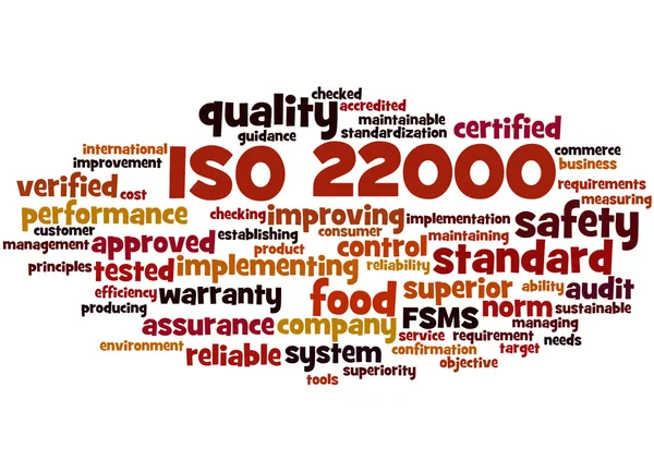 ISO 22000 - élelmiszer-biztonsági irányítási, szó felhő fogalmát 7 — Stock Fotó