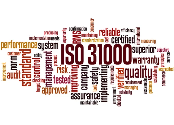 ISO 31000 - διαχείριση κινδύνων, λέξη έννοια σύννεφο 5 — Φωτογραφία Αρχείου