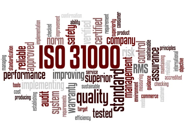 ISO 31000 - διαχείριση κινδύνων, λέξη έννοια σύννεφο 6 — Φωτογραφία Αρχείου