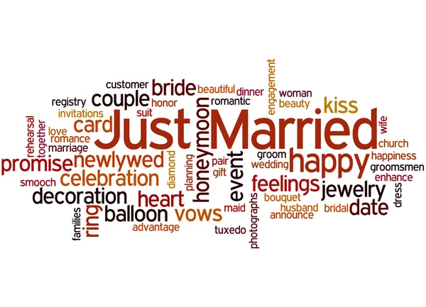 Just Married, szó felhő fogalmát 3 — Stock Fotó