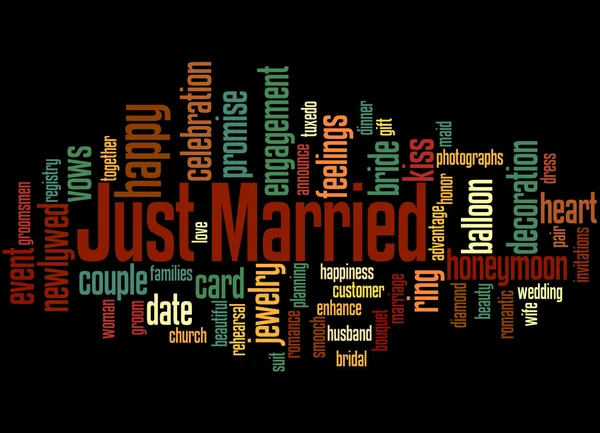 Frisch verheiratet, Word Cloud Konzept 5 — Stockfoto