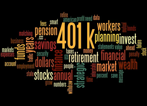 401 k の単語クラウド コンセプト 5 — ストック写真