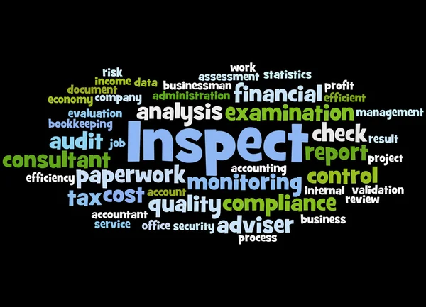 Inspecteren, word cloud concept 9 — Stockfoto