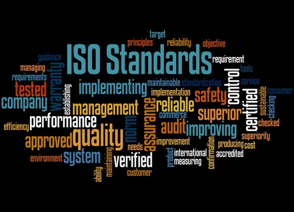 Normas ISO, concepto de nube de palabras 8 — Foto de Stock