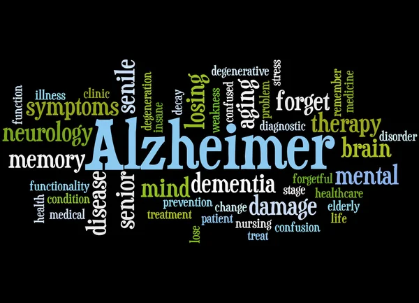 Alzheimerova choroba, slovo mrak koncepce 2 — Stock fotografie