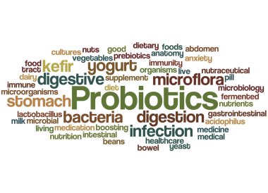 Probiotics, word cloud concept 4 clipart