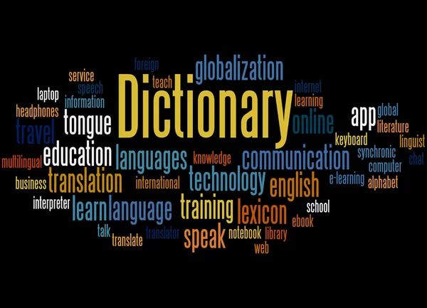 Dictionary, word cloud concept 2 — Stock Photo, Image